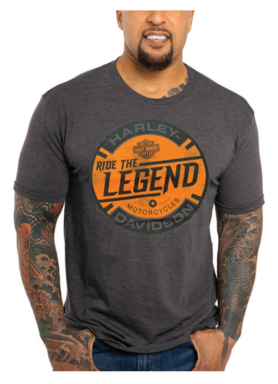 Harley-Davidson® Men's Enhance Legend Short Sleeve Crew-Neck T-Shirt - Charcoal