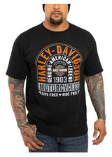 Harley-Davidson® Men's Fast Lane Crew-Neck Short Sleeve Cotton T-Shirt - Black