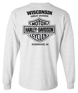Harley-Davidson® Men's Distressed Town Long Sleeve Crew-Neck Shirt - Gray