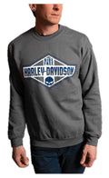 Harley-Davidson® Men's Drifter Skull Pullover Fleece Sweatshirt - Charcoal Gray