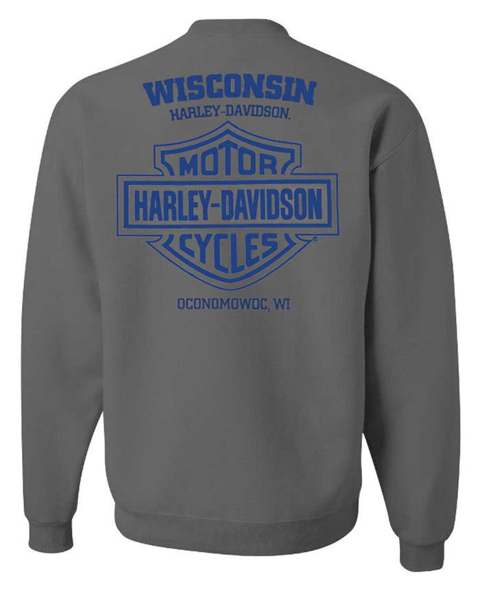 Harley-Davidson® Men's Drifter Skull Pullover Fleece Sweatshirt - Charcoal Gray