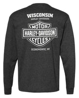 Harley-Davidson® Men's Thunder Long Sleeve Crew-Neck Shirt - Vintage Black