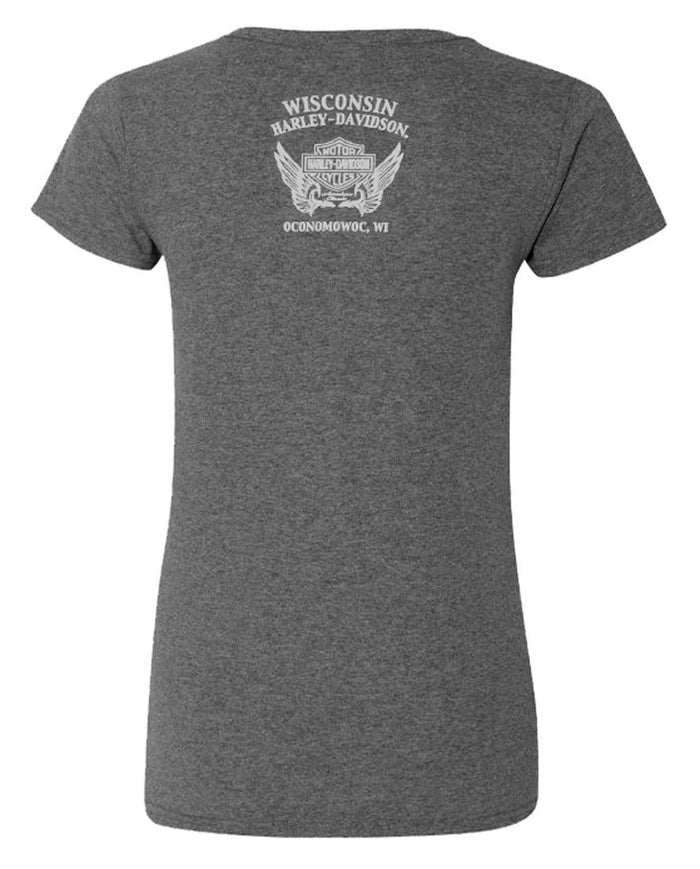 Harley-Davidson Women's Full Force Embellished Short Sleeve Tee - Black