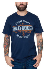 Harley-Davidson® Men's Expand Crew-Neck Short Sleeve Cotton T-Shirt - Navy