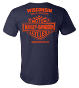 Harley-Davidson® Men's Expand Crew-Neck Short Sleeve Cotton T-Shirt - Navy