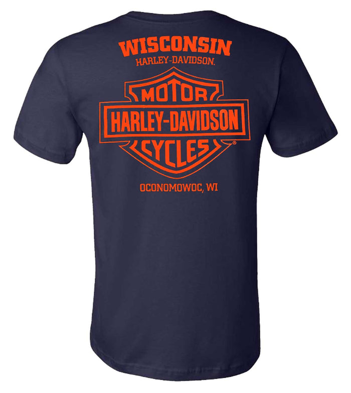 Harley-Davidson® Men's Expand Crew-Neck Short Sleeve Cotton T-Shirt - Navy