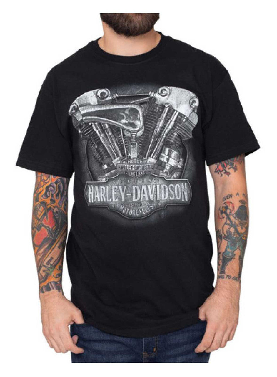 Harley-Davidson® Men's Strongarm Crew-Neck Cotton Short Sleeve T-Shirt, Black