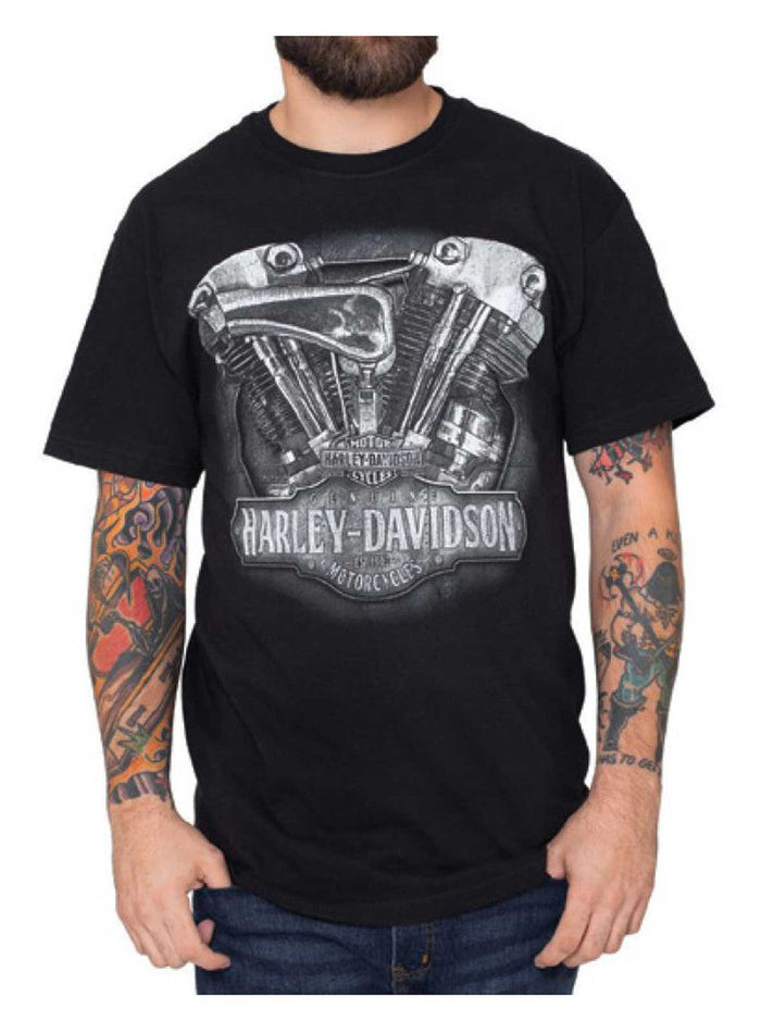 Harley-Davidson® Men's Strongarm Crew-Neck Cotton Short Sleeve T-Shirt, Black