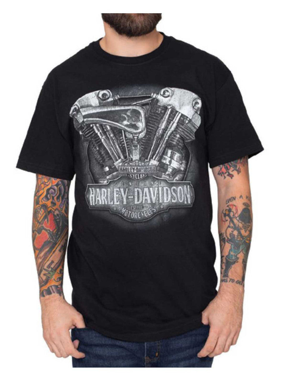 Harley-Davidson® Men's Strongarm Crew-Neck Cotton Short Sleeve T-Shirt, Black