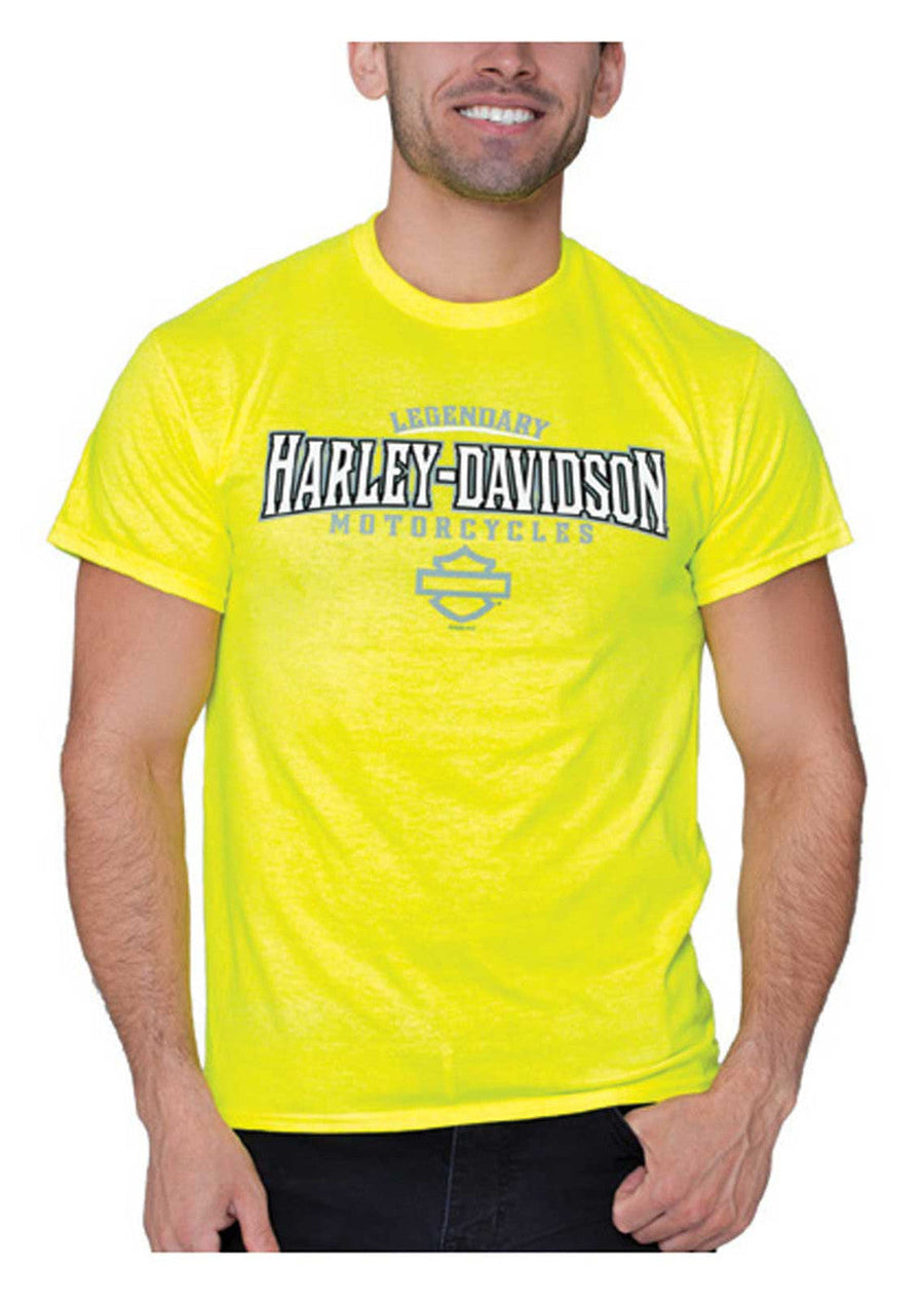 Harley-Davidson® Men's Buster Bar & Shield Short Sleeve T-Shirt - Safety Green
