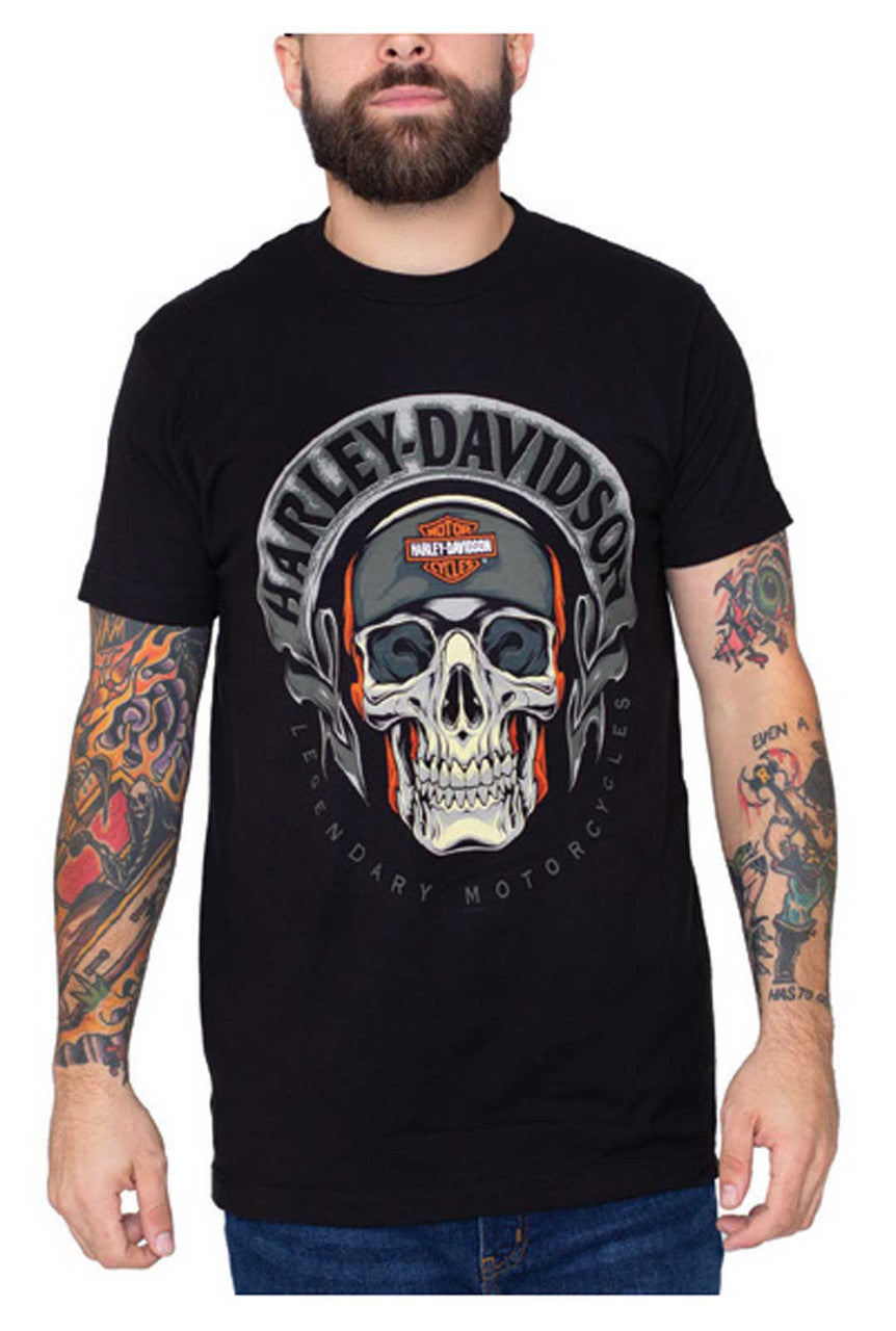 Harley-Davidson® Men's Skull Bandana Short Sleeve Crew-Neck T-Shirt - Black
