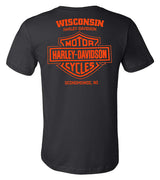 Harley-Davidson® Men's Backdrop Distressed Short Sleeve T-Shirt, Graphite Black