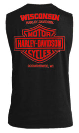 Harley-Davidson® Men's Heavyweight #1 Sleeveless Cotton Muscle Shirt, Black