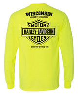 Harley-Davidson® Men's Energized Bar & Shield Long Sleeve Shirt - Safety Green