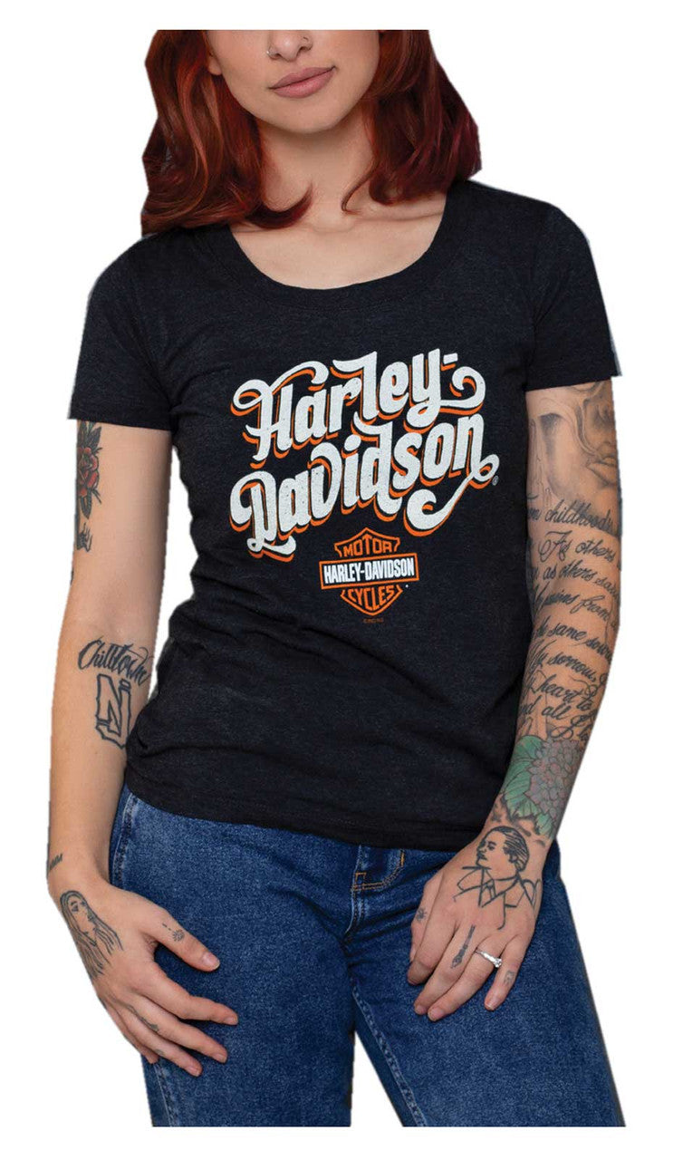 Harley-Davidson® Women's Arcane Short Sleeve Scoop Neck T-Shirt - Black