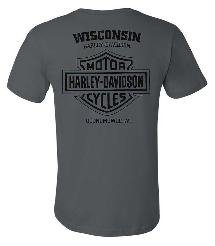 Harley-Davidson® Men's Revival H-D Text Short Sleeve Crew-Neck T-Shirt, Charcoal