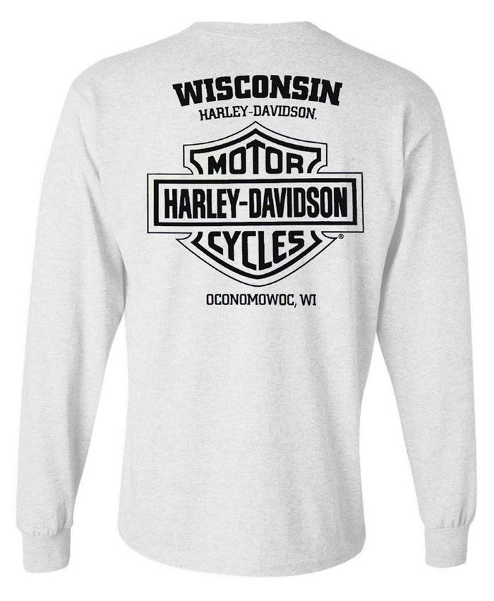 Harley-Davidson® Men's Switch Shield Crew-Neck Long Sleeve Shirt - Ash Gray