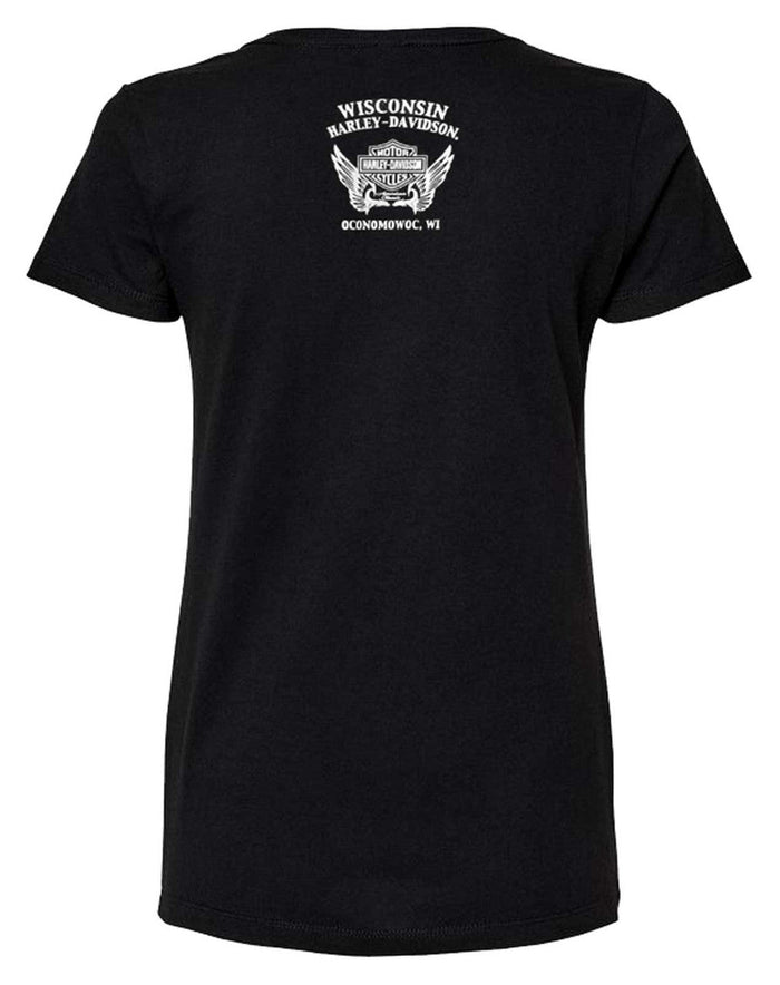 Harley-Davidson® Women's Metallic Retro Circle Curved Bottom Short Sleeve T-Shirt