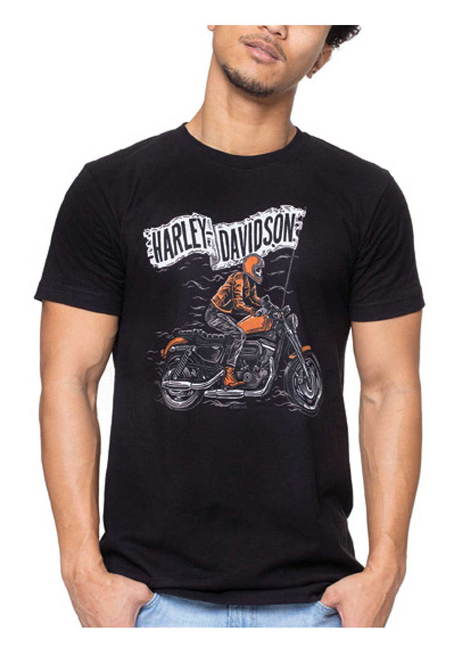 Harley-Davidson® Men's Flag Motorcycle Short Sleeve Crew-Neck T-Shirt - Black