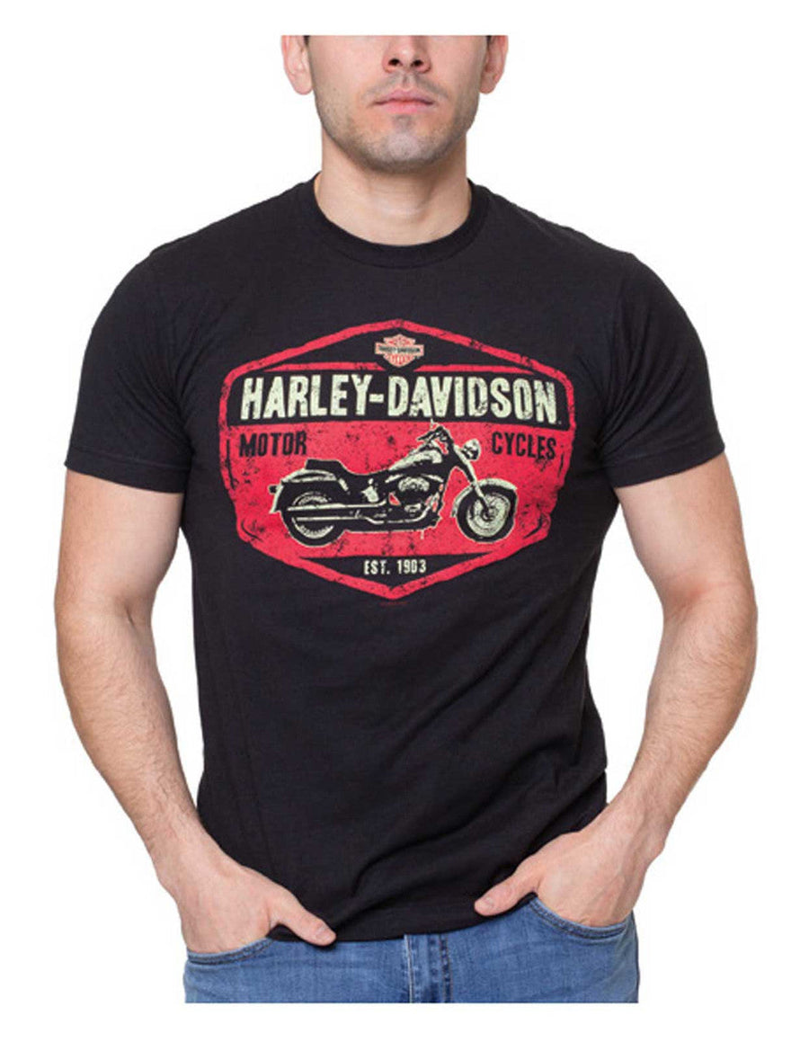 Harley-Davidson® Men's Preserve Short Sleeve Crew-Neck Cotton T-Shirt - Coal