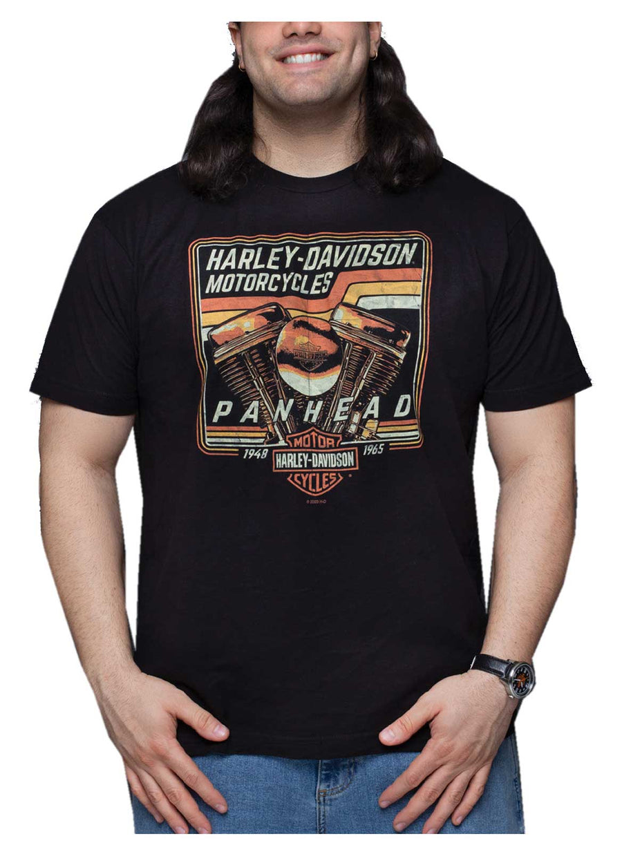 Harley-Davidson® Men's Pan Age Engine Short Sleeve Crew-Neck T-Shirt - Black