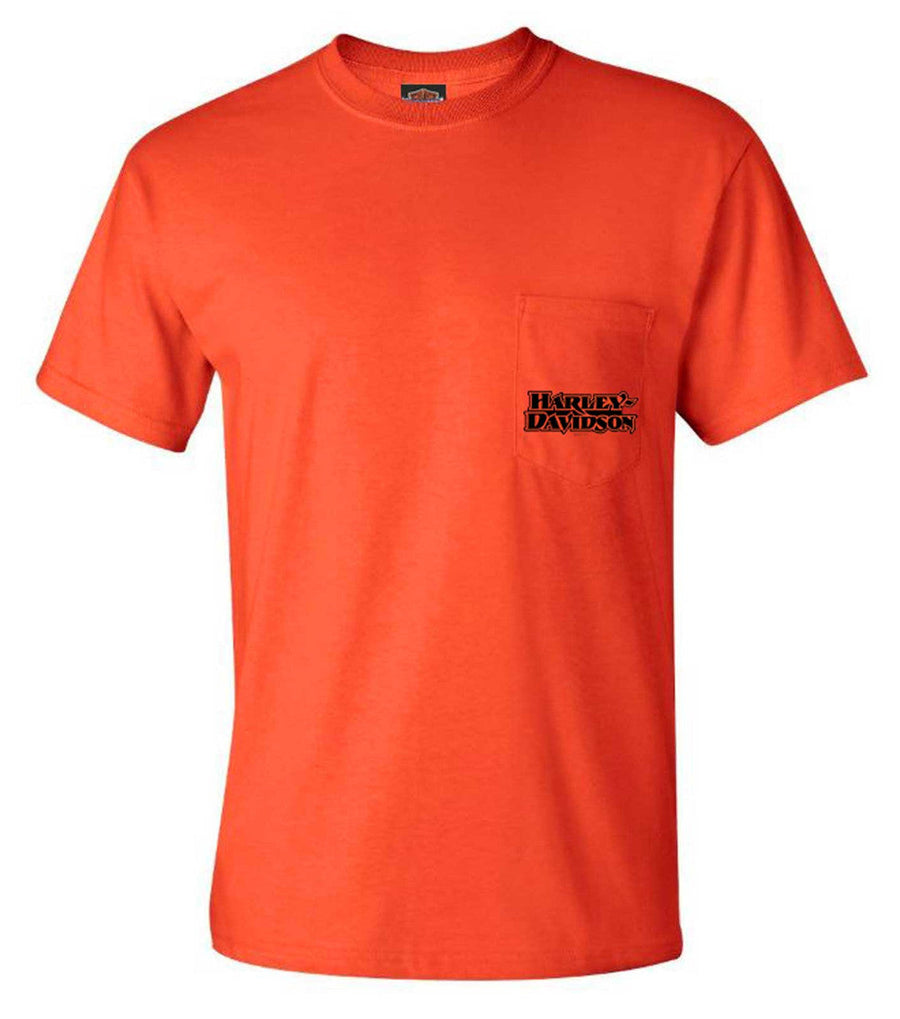 Harley-Davidson® Men's Minding H-D Short Sleeve Chest Pocket T-Shirt, Orange