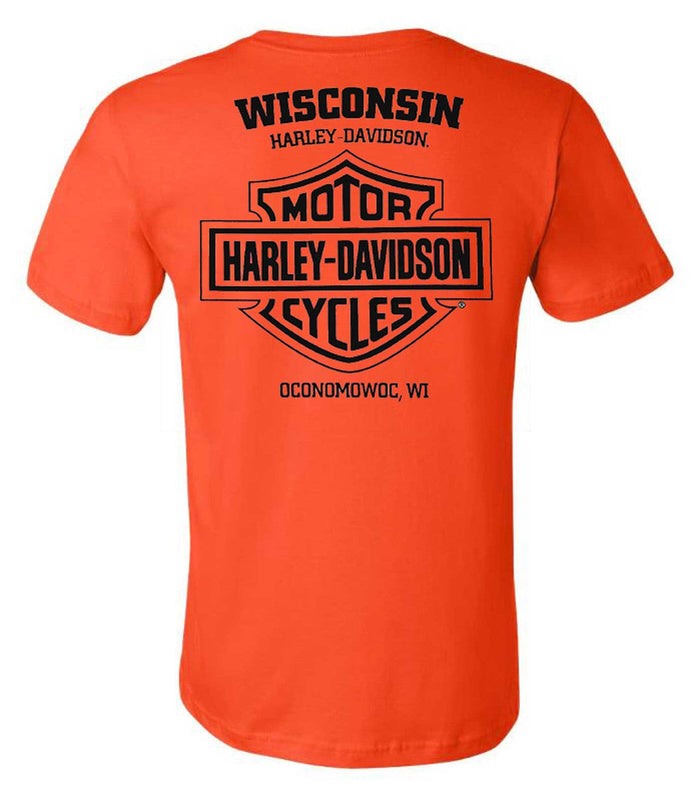 Harley-Davidson® Men's Minding H-D Short Sleeve Chest Pocket T-Shirt, Orange