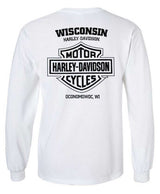 Harley-Davidson® Men's Distressed Pile Up Long Sleeve Crew-Neck Shirt, White