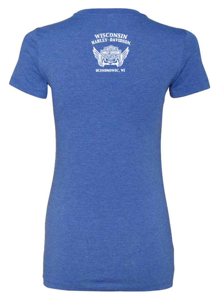 Harley-Davidson® Women's Embellished Anthem Short Sleeve Crew-Neck Tee, Royal