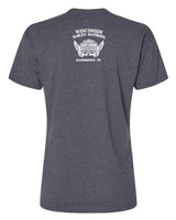 Harley-Davidson Women's Glamour Curved Hem Short Sleeve Scoop Neck Tee, Gray