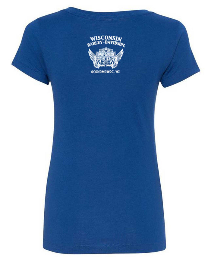 Harley-Davidson® Women's Life Swerves Short Sleeve Crew-Neck T-Shirt, Royal