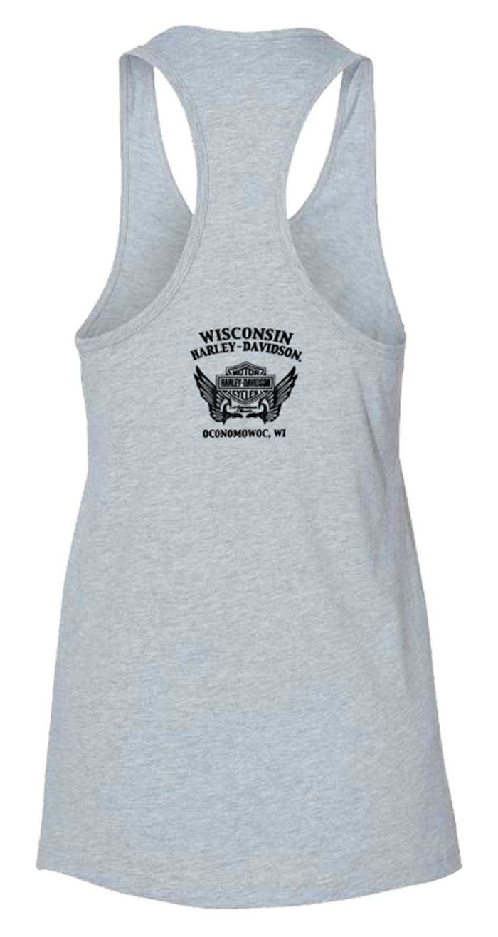 Harley-Davidson® Women's Watercolor Racerback Curved Hem Sleeveless Tank Top
