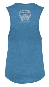 Harley-Davidson Women's Foil Elegantly Flowy Scoop Neck Muscle Tank Top, Teal