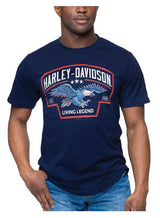 Harley-Davidson® Men's Eagle Badge Crew-Neck Cotton Short Sleeve Tee, Navy
