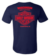 Harley-Davidson® Men's Eagle Badge Crew-Neck Cotton Short Sleeve Tee, Navy
