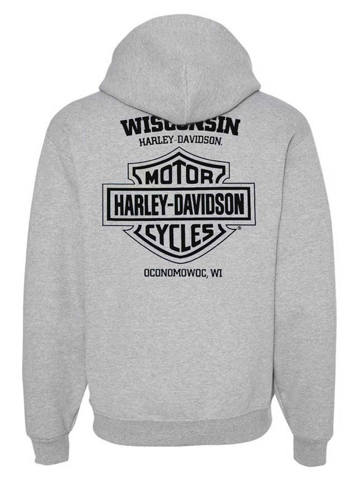 Harley-Davidson® Men's Retrograde Zip-Up Hoodie Sweatshirt – Sport Gray