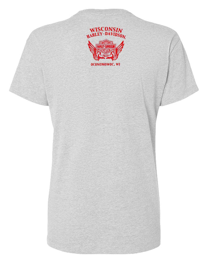 Harley-Davidson® Women's Give Willie G Skull Scoop Neck Short Sleeve Tee - White