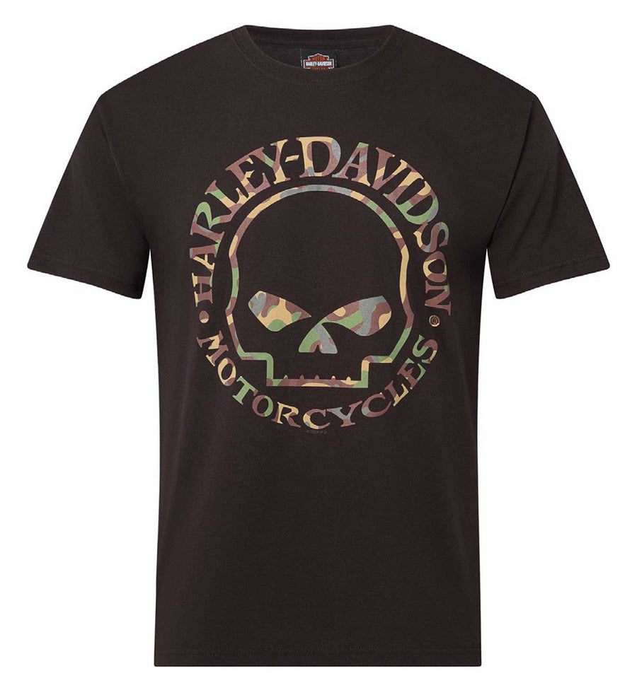 Harley-Davidson® Men's Willie G Skull Camo Short Sleeve Crew-Neck T-Shirt, Black