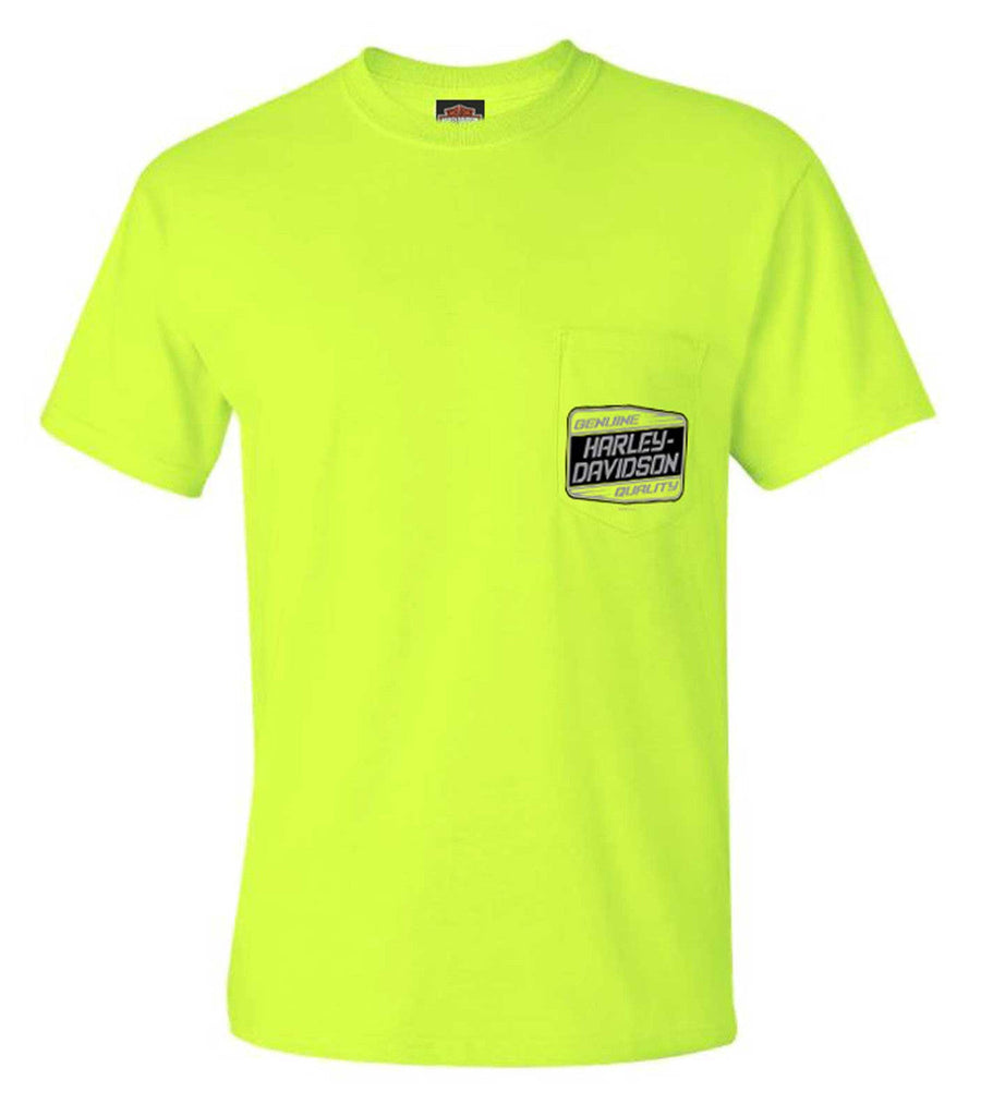Harley-Davidson® Men's Overload Short Sleeve Chest Pocket T-Shirt, Safety Green