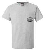 Harley-Davidson® Men's Artful Shield Short Sleeve Chest Pocket Tee, Sport Gray