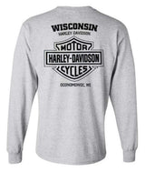 Harley-Davidson® Men's Bar & Shield Logo Long Sleeve Crew Shirt, Sport Gray