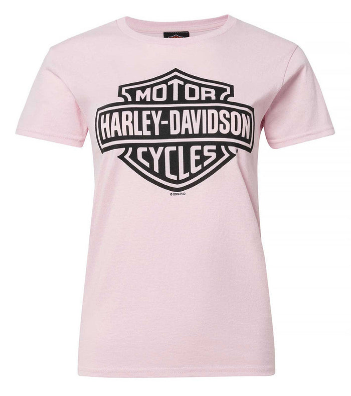 Harley-Davidson® Women's Bar & Shield Logo Short Sleeve Crew-Neck T-Shirt, Pink