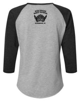 Harley-Davidson® Women's Jersey 3/4-Sleeve Raglan T-Shirt, Black & Gray