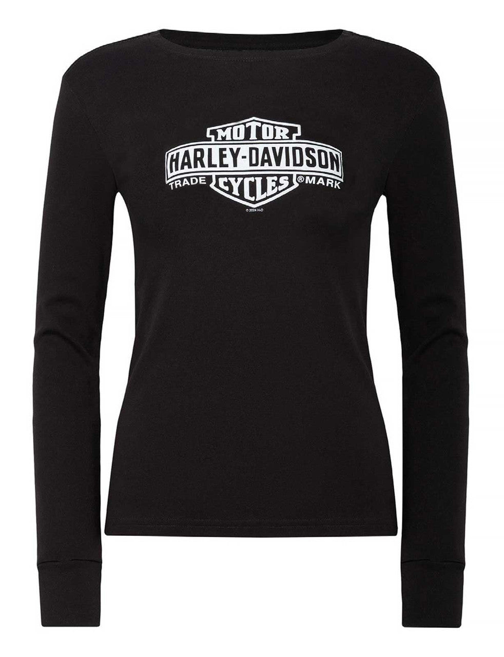 Harley-Davidson® Women's Elongated Bar & Shield Long Sleeve Shirt, Black