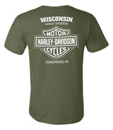 Harley-Davidson® Men's Raging Short Sleeve Cotton Crew-Neck Tee, Military Green