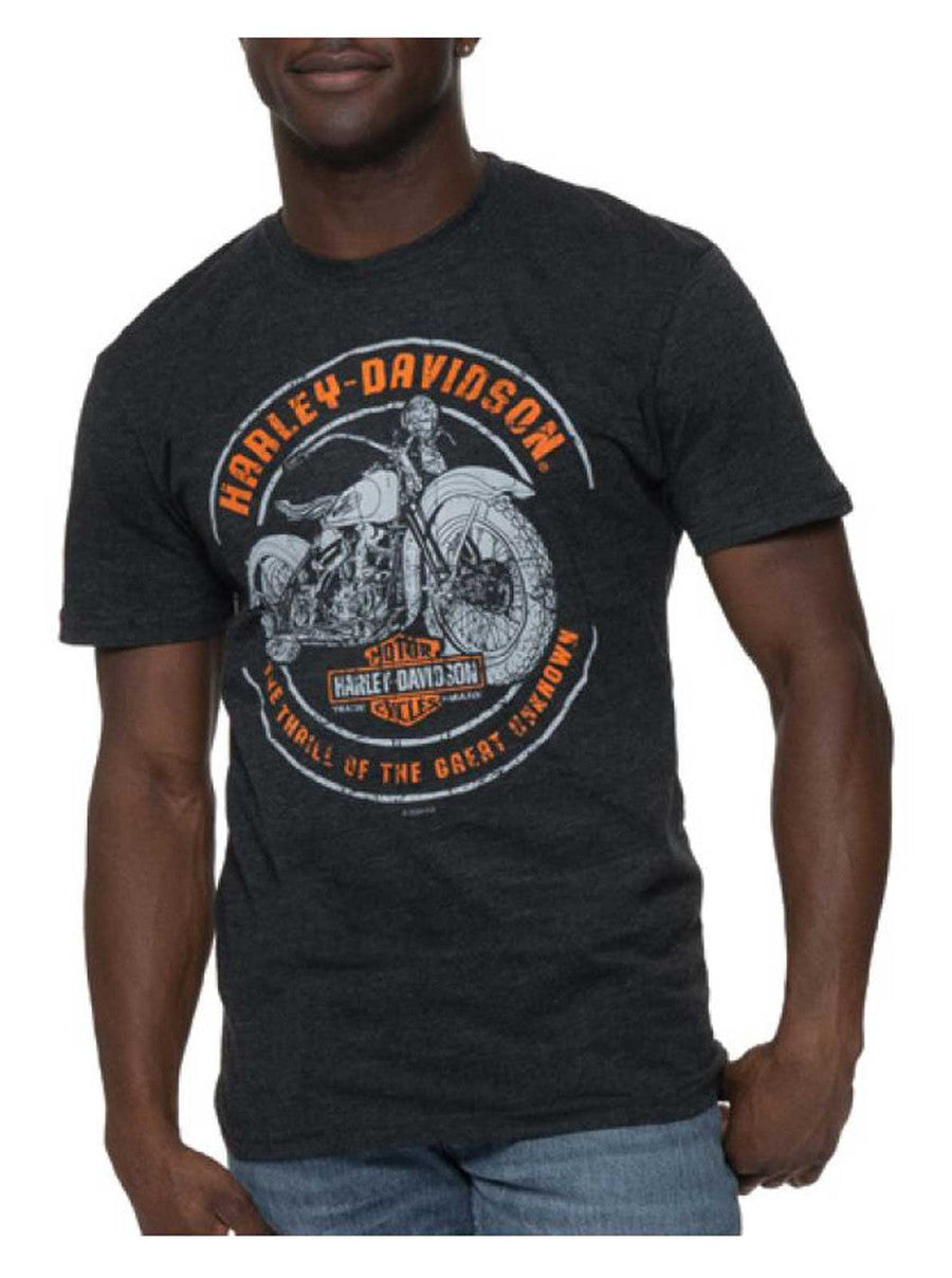 Harley-Davidson® Men's Thrills Poly-Blend Short Sleeve T-Shirt, Vintage Black