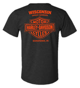 Harley-Davidson® Men's Thrills Poly-Blend Short Sleeve T-Shirt, Vintage Black