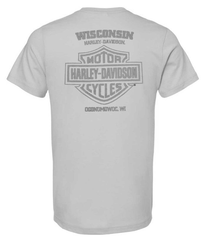 Harley-Davidson® Men's Suite Bike Crew-Neck Cotton Short Sleeve T-Shirt, Gray