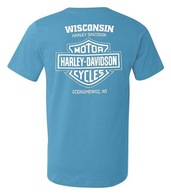 Harley-Davidson® Men's Galaxy Crew-Neck Cotton Short Sleeve T-Shirt, Slate Blue