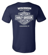 Harley-Davidson® Men's Bold Crew-Neck Cotton Short Sleeve T-Shirt, Navy Blue